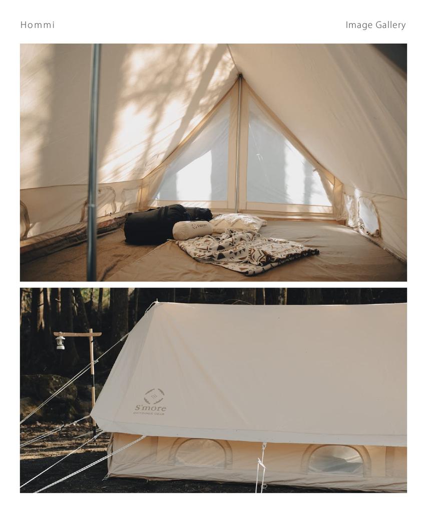 Палатка S'more Hommi, поликоттон, тип хижины, тип дома, сумка для хранения входит в комплект, семейная палатка, для 2–3 человек, 260–210 см, палатка для кемпинга, стильная, для воды