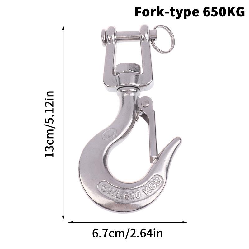 304 Stainless Steel Trigger Clevis Swivel-Eye Lifting Snap Tone Hook Wire Rope Lifting Hook With 150/ 350/650Kg Loading Capacity