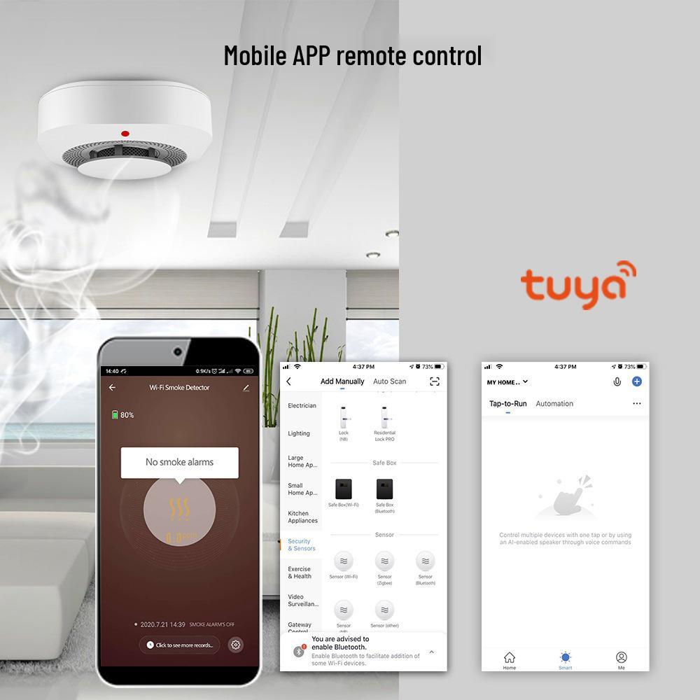 Умный WiFi-датчик дыма Tuya с оповещениями на мобильный телефон