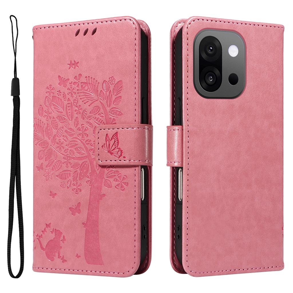 For OnePlus 13T 5G Phone Case with Stand Cat Tree Pattern Leather Wallet Mobile Cover