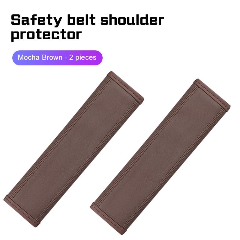 For Toyota GR Sport CHR Fortuner FJ Cruiser Camry Car Accessories 2Pcs Car Seat Belt Nappa Leather Safety Belt Shoulder Covers
