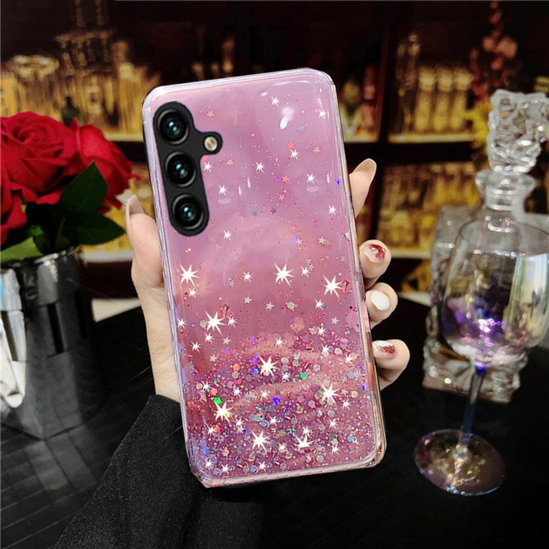 Мягкий чехол с блестками и бриллиантами и звездами для Samsung Galaxy A04S A53 S23 Ultra S22 S21 Plus OPPO A94 Xiaomi Redmi Note 11 iPhone 14 13 12 11 Pro Max