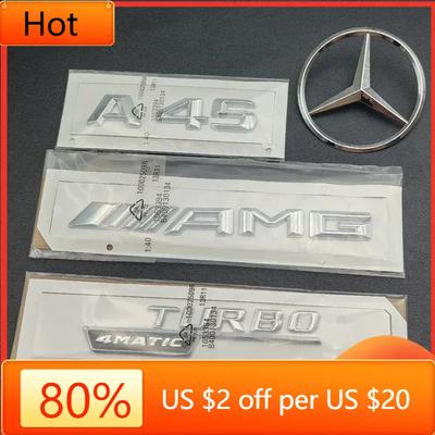 AMG W220 Для Benz Горячий 3D ABS Хром Логотип A45 Комплект кузова Значок Turbo 4MATIC Эмблема AMG Наклейка Звезда на заднюю часть автомобиля Для Mercedes Benz A45