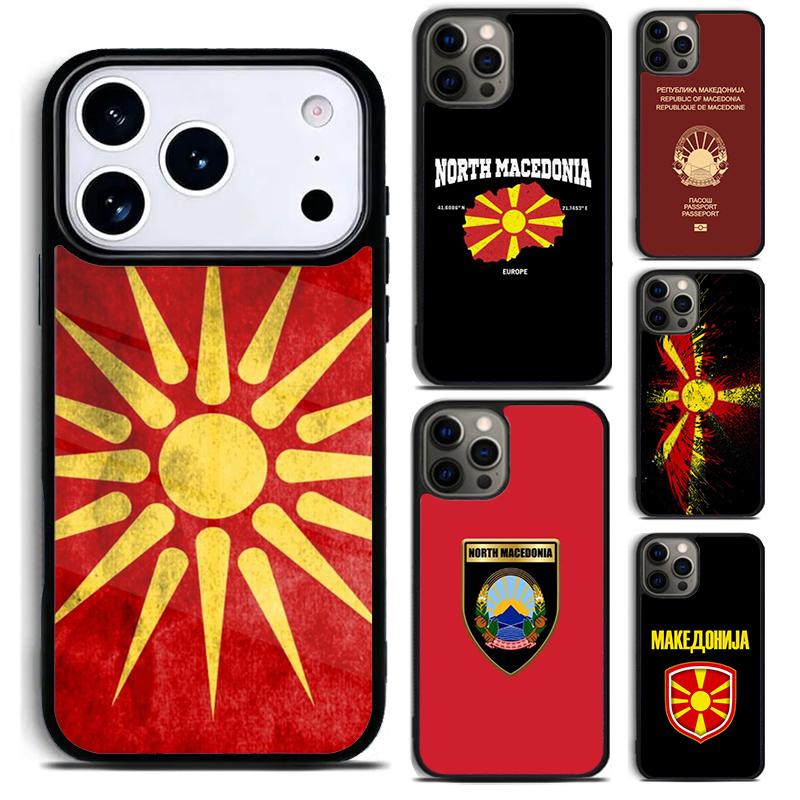 Чехол-паспорт Македонии для iPhone 17 16 15 Pro Max Air 14 13 12 11 Plus Ударопрочный Чехол Capa