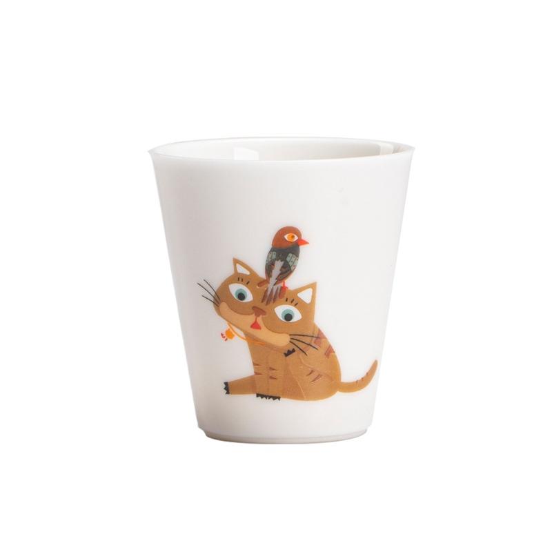 45 мл Чашка для чая для кошки Набор для чая Гунфу Чашка для дегустации Ручная работа Керамика Дзен Китайская чайная церемония