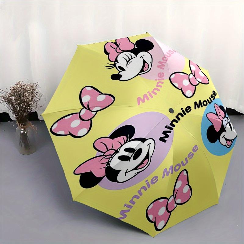 1pc Minnie Mouse,Bow Automatic Folding Umbrella: Compact 8 Bone Design Cartoon Outdoor Travel Companion, Business Umbrella, Christmas Valent