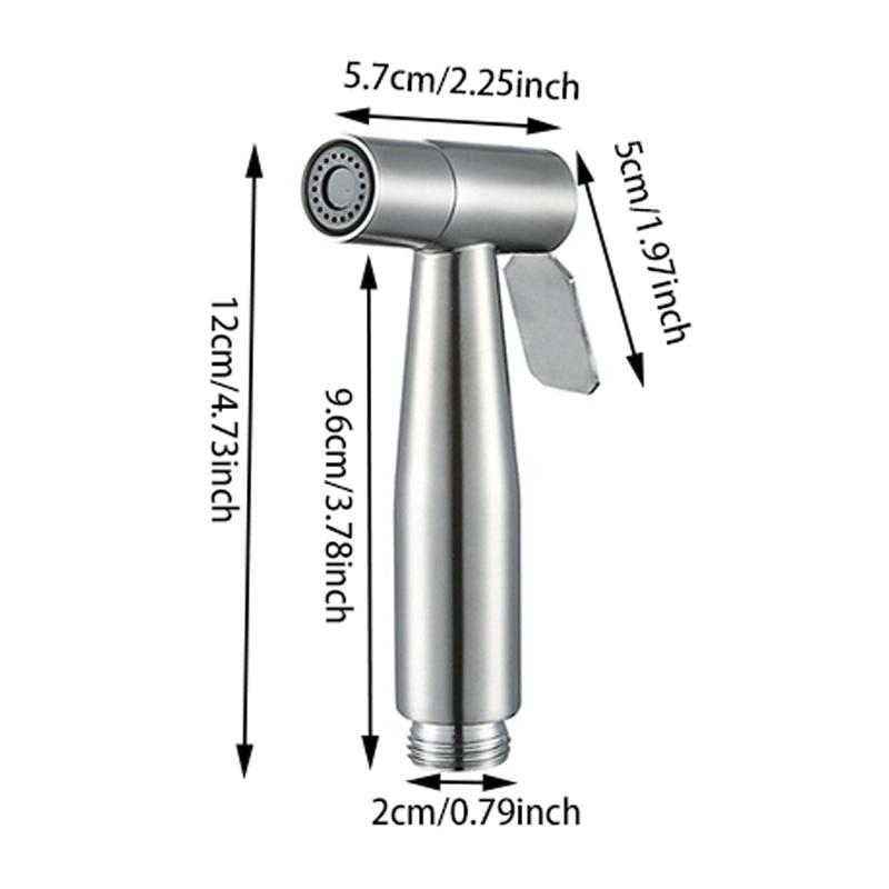 BAOKEMO Bathroom Toilet Bidet Sprayer Set 304 Stainless Steel Two Way Faucet With 1.5M Flexible Hose Bathroom Shower Head Set