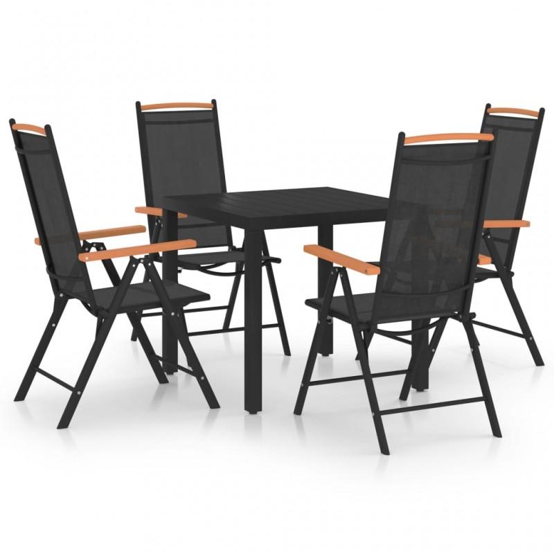 Day and Night - Day and Night 5-piece Black Aluminum Garden Dining Set