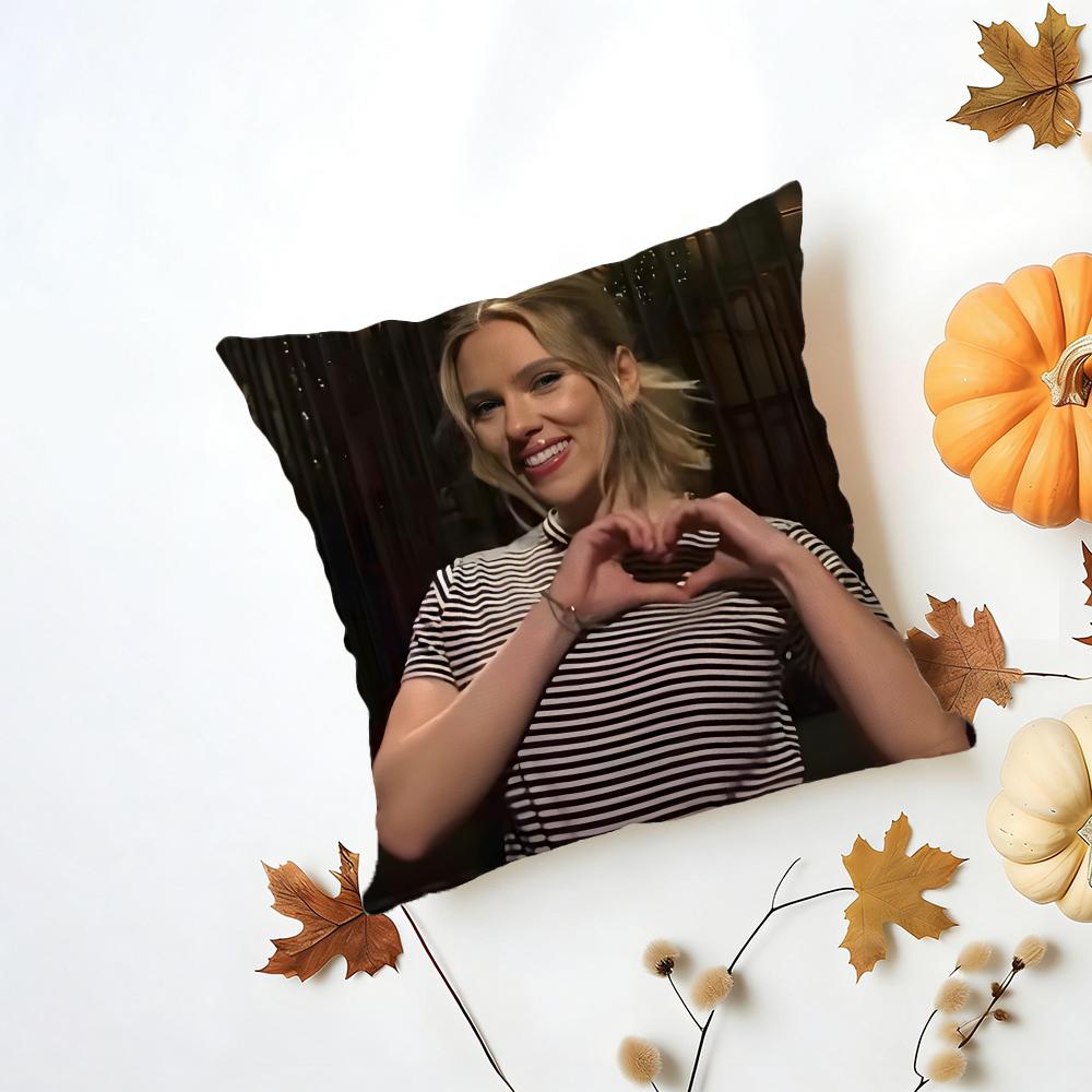 SScarlett Johansson Cushion Cover Washable Linen Pillowcase Soft for Daily Sofa Bed Home Room Decor