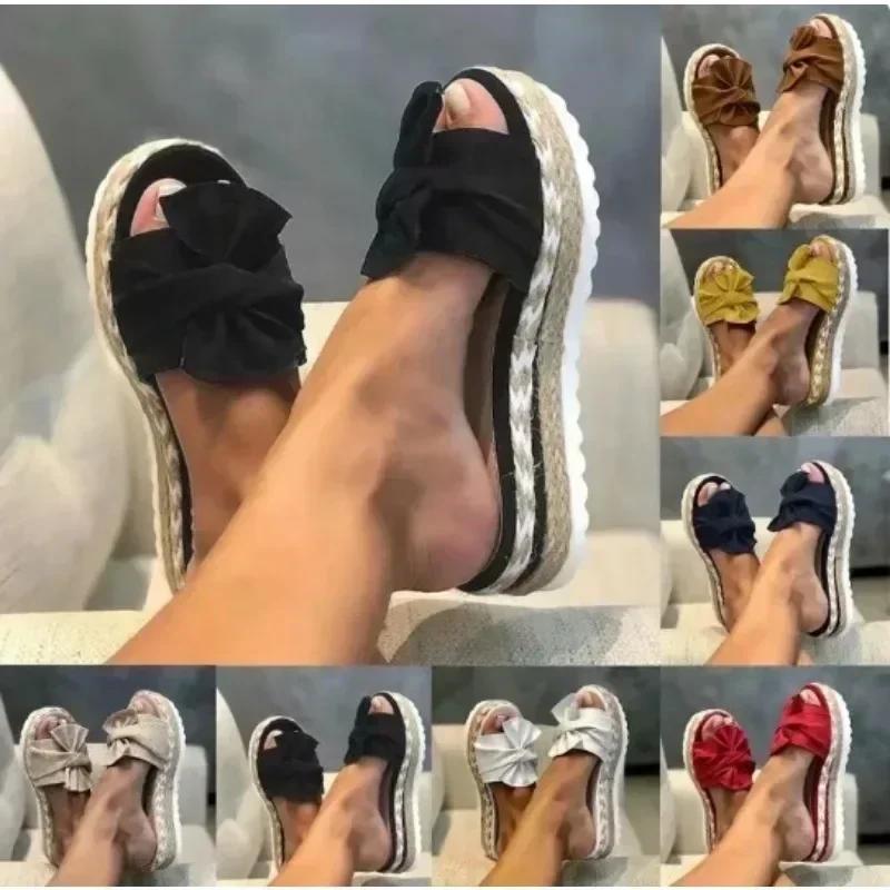 Модные сандалии Женские сандалии на каблуках Сандалии на танкетке Обувь для женщин Сандалии на платформе Летние шлепанцы Sandalias Mujer Элегантная летняя обувь