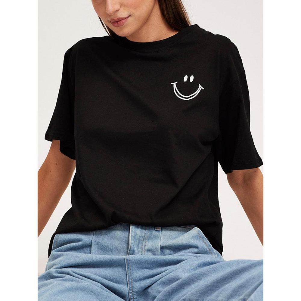 Plus Size Women's 2025 New Cartoon Pattern Drop Shoulder T-Shirt Pattern Women's Tops Polyester Outdoor Office