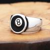 Punk Vintage Number Black 8 Eight Pool Billiard Ball Gear Rings For Men Women Stainless Steel Hip Hop Party Jewelry Dropshipping