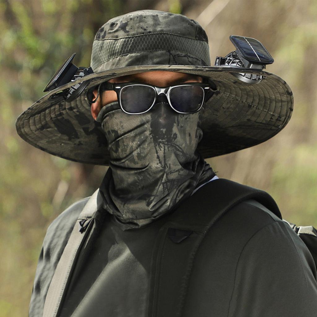 Солнечная шляпа с широким краем для рыбалки на открытом воздухе - солнечная и USB-зарядка, солнцезащитная шляпа от солнца с вентилятором, солнечная шляпа с вентилятором для летнего кемпинга на открытом воздухе, пляжа