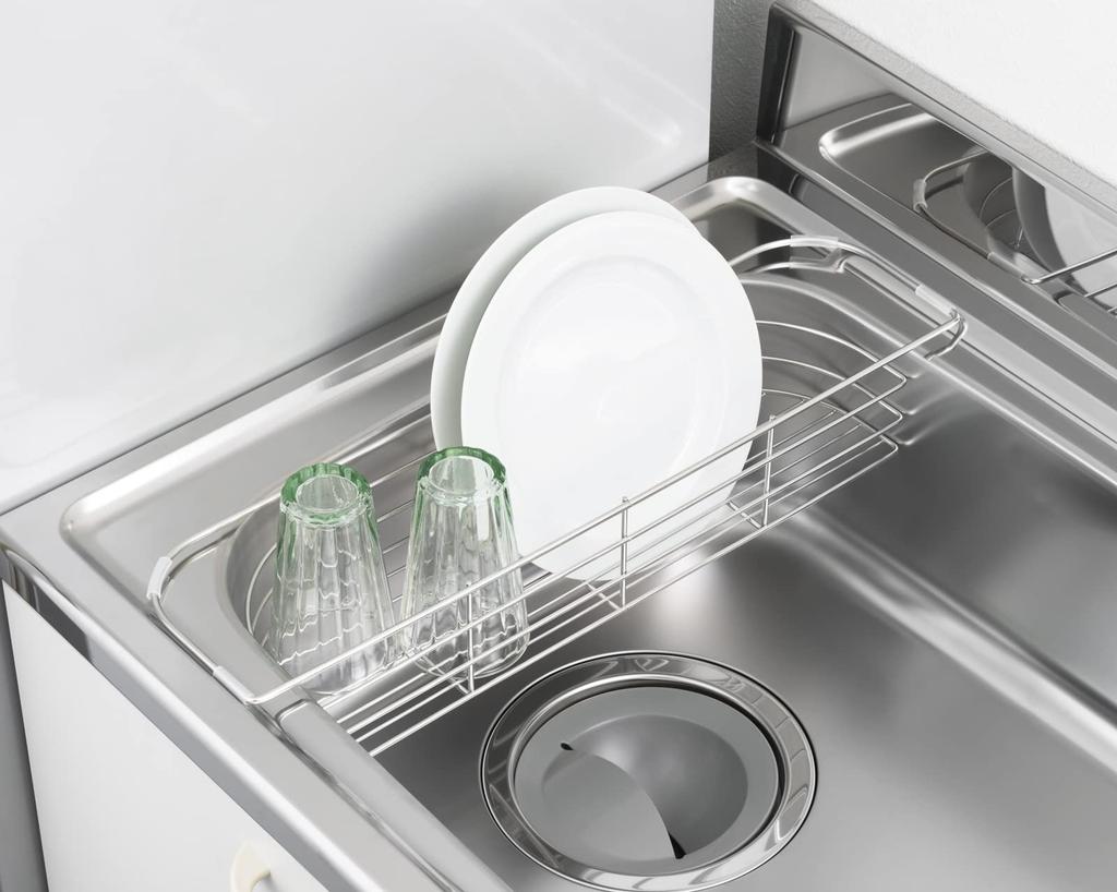 Yoshikawa Dish Made In Width 12 X Depth 47 X Height Sinkside Dish Kitchen Basket Drainer, Japan, 8.3 Cm, Hi! Series, 1306224, Drainer, Basket,