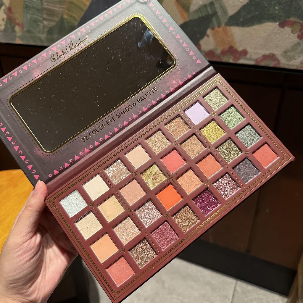 Ретро Роза Картина Маслом Стиль 32-цветная Палитра Теней Для Век Перламутровый Матовый Водонепроницаемый  