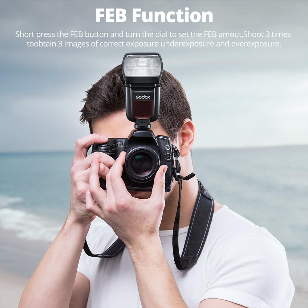 Авторизованная вспышка GODOX Flash Strobe GN60 TTL Speedlite Strobe HSS с высокоскоростной синхронизацией и временем перезарядки, беспроводная система X, совместимая с камерами FUJIFILM [GODOX