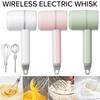 20W Electric Hand Baking Mixer Wireless Stainless Steel Egg Beater Mini Electric Whisk Mixer Household Handheld Whisk Stand Cake
