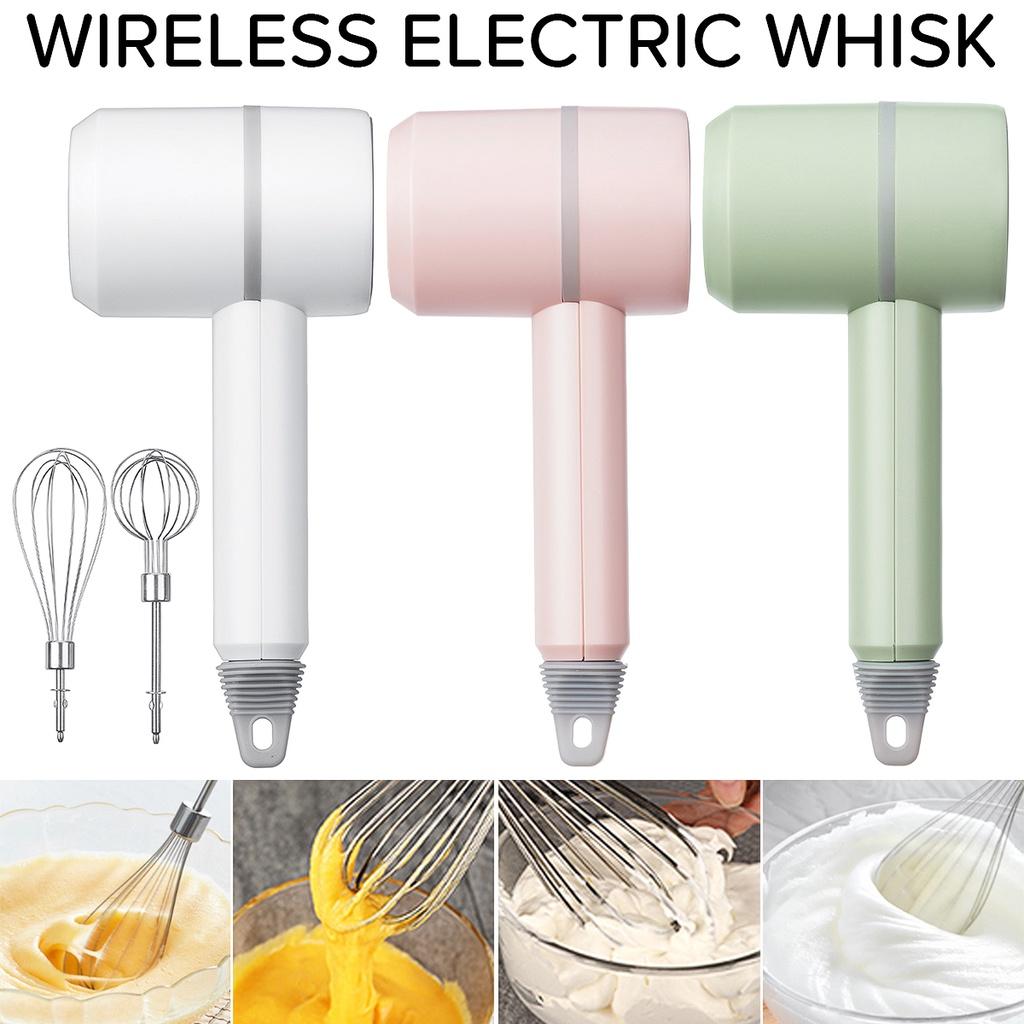 20W Electric Hand Baking Mixer Wireless Stainless Steel Egg Beater Mini Electric Whisk Mixer Household Handheld Whisk Stand Cake