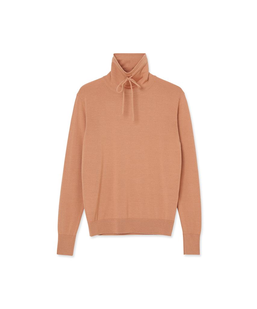 IOLO String Wool Silk Turtleneck_Pink