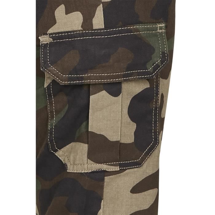 Женские брюки карго - URBAN CLASSICS - Темный камуфляж - Высокая посадка - Облегающий крой - Боковые карманы