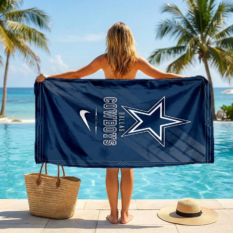 Модное пляжное полотенце Dallas Cowboys, портативное, мягкое, быстросохнущее, для плавания, кемпинга, отпуска