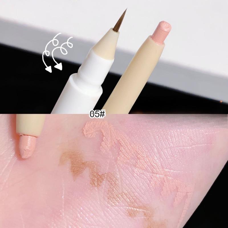 1Pc Double Heads Lying Silkworm Pen Matte Pearlescent Fine Flash Brightening Shadow Pens Outline Pen Under Eyelid To Pen Make Up