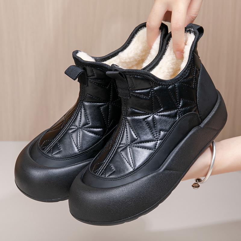 2024 Women's Thick-Soled, Waterproof Cotton Snow Boots with Wool Lining - Non-Slip & Casual Winter Fashion