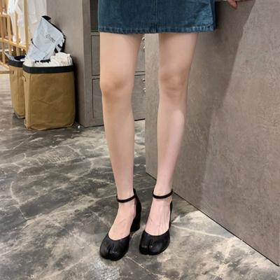 Новые туфли таби женские сандалии с ремешком и пряжкой с раздельным носком женские массивные круглые туфли на высоком каблуке женские сандалии де лас мухерес