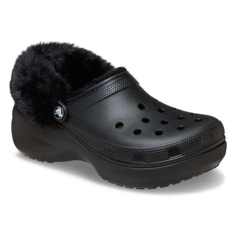 Crocs Женская классическая платформа с меховой подкладкой Клог 212854 001 CrocS Сандалии Шлепанцы Gibbitz Шлепанцы на ремешке...