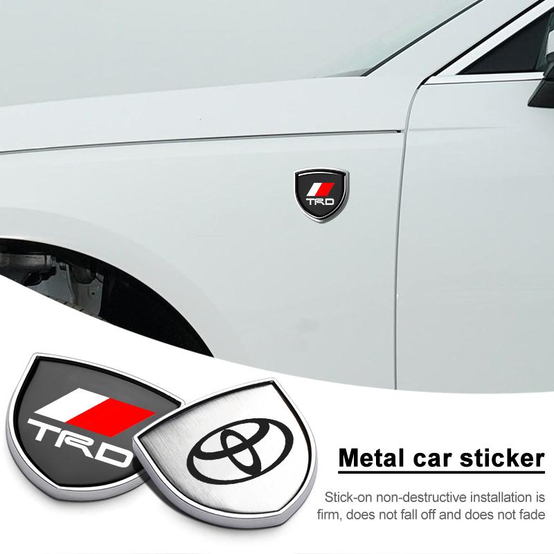 1Pcs 3D Metal Auto Door Shield Emblem Car Body Badge Sticker Styling for Toyota TRD Camry Corolla Yaris Chr Auris Avensis T25