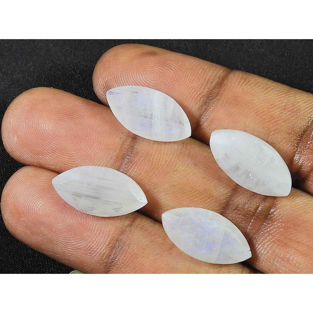 9X18MM натуральный радужный лунный камень маркиз ограненный россыпью драгоценный камень 4 шт лот RML-981