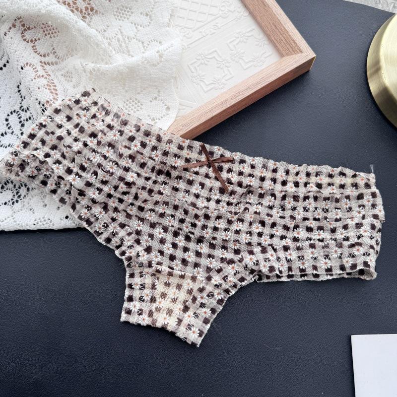 Женские весенне-летние милые сетчатые трусики с оборками, низкой посадки, сексуальные