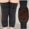 1Pair Unisex Plush Lined Knee Brace Pads Winter Warm Thermal Knee Warmers Thicken Breathable Elastic Knees Sleeves