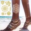 Metal Bronzing Rose Gold Hannah Lace Bride Mandala Water Transfer Tattoo Sticker Tatoo