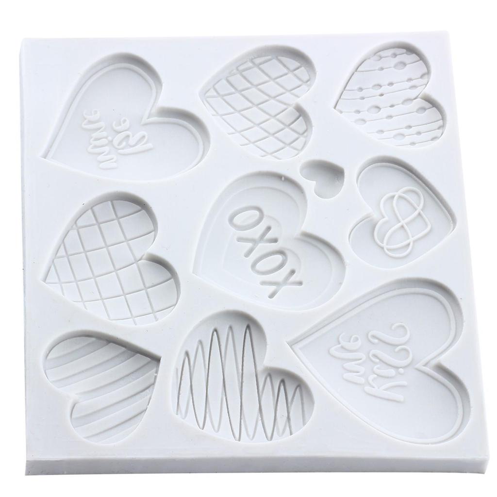 Heart Silicone Molds Love You XOXO Letter Kiss Rose Fondant Mold Cake Decorating Tools Cupcake Topper Candy Resin Clay Chocolate Gumpaste Mold