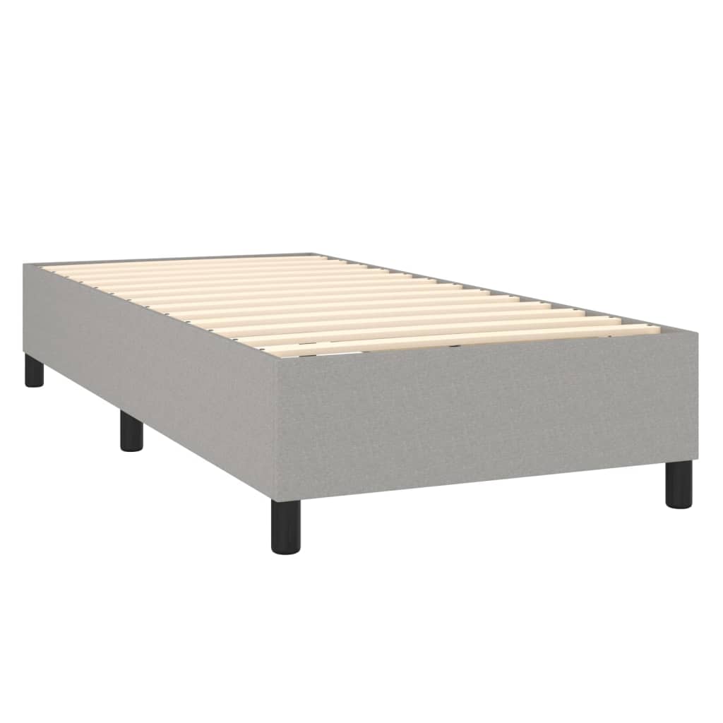 Box Spring Bed with Mattress Light Gray 80 x 200 cm Fabric
