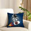 outer space spaceship astronaut rocket Cushion Cover Reversible Plush Pillow Cover Soft Fluffy  Home Decor for Sofa Bedroom