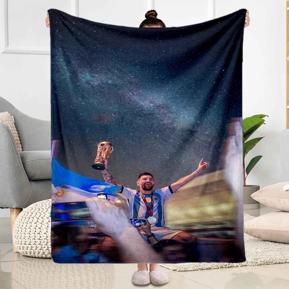 Messi 595 Blanket Soft & Cozy Perfect for Livingroom Office Chair Sofa for All Seasons Digital Print Best Holiday Gift for Friends Family