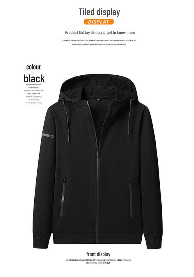 Men's Plus Size Pure Cotton Hoodie Cardigan: Spring/Autumn, Casual Knit Jacket, Trendy Sportswear.