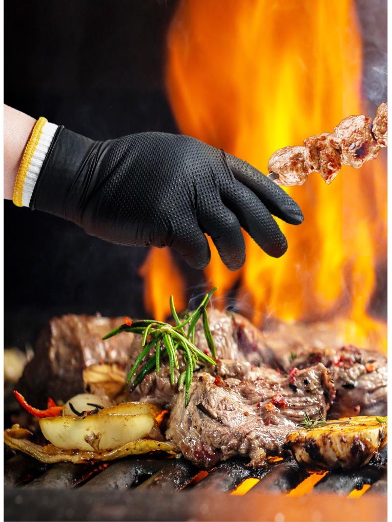 Thick Diamond Pattern Wear-Resistant Disposable Nitrile Gloves for Industrial and Automotive Use