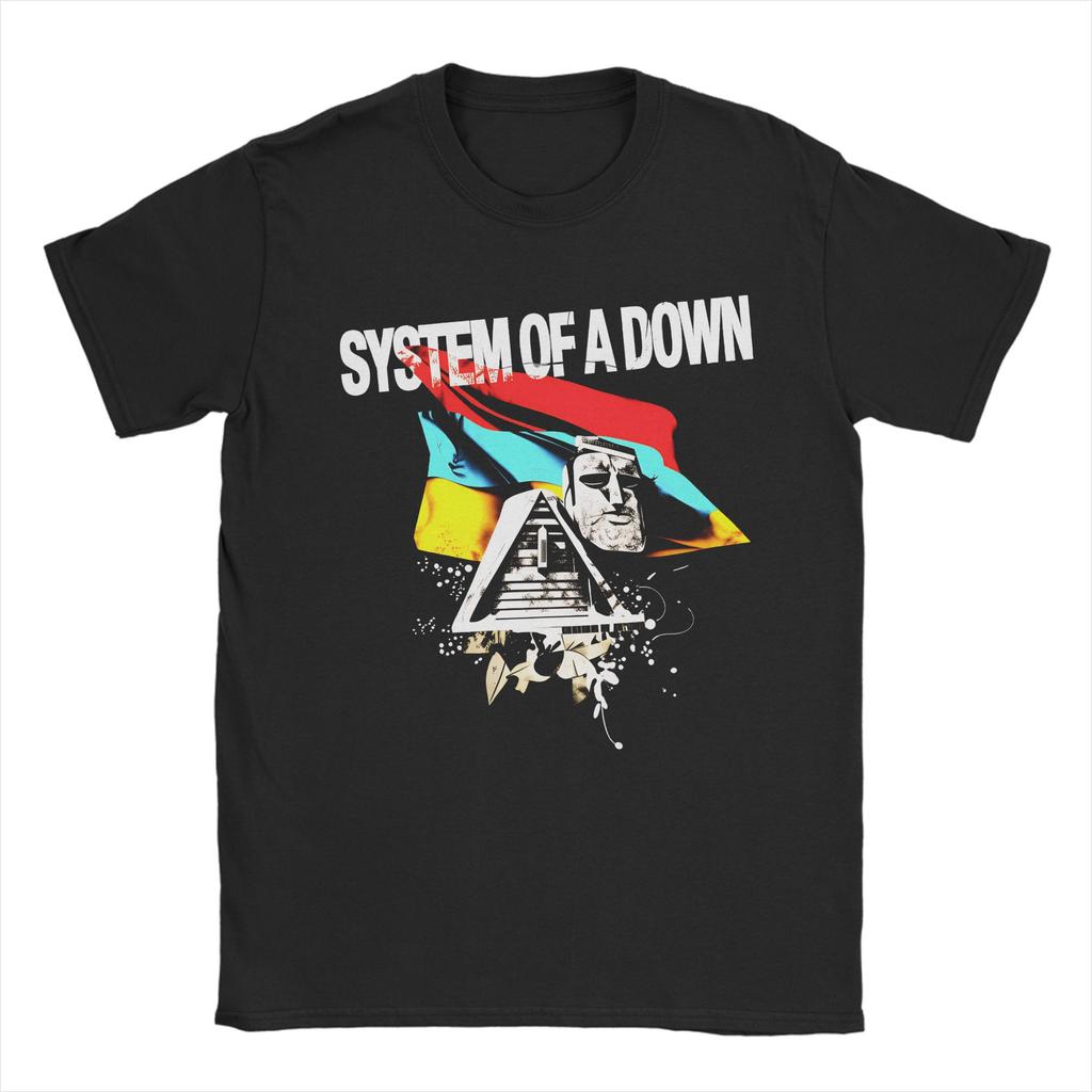 Футболки System Of A Down для мужчин 100% хлопок Креативные футболки с круглым вырезом Короткий рукав Одежда Идея для подарка
