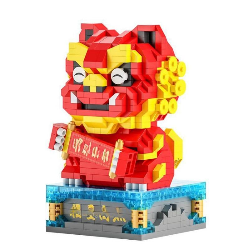 Просыпайся, лев, дракон, год, новогодний подарок, строительные блоки, детские развивающие головоломки, новогодние игрушки, строительные блоки