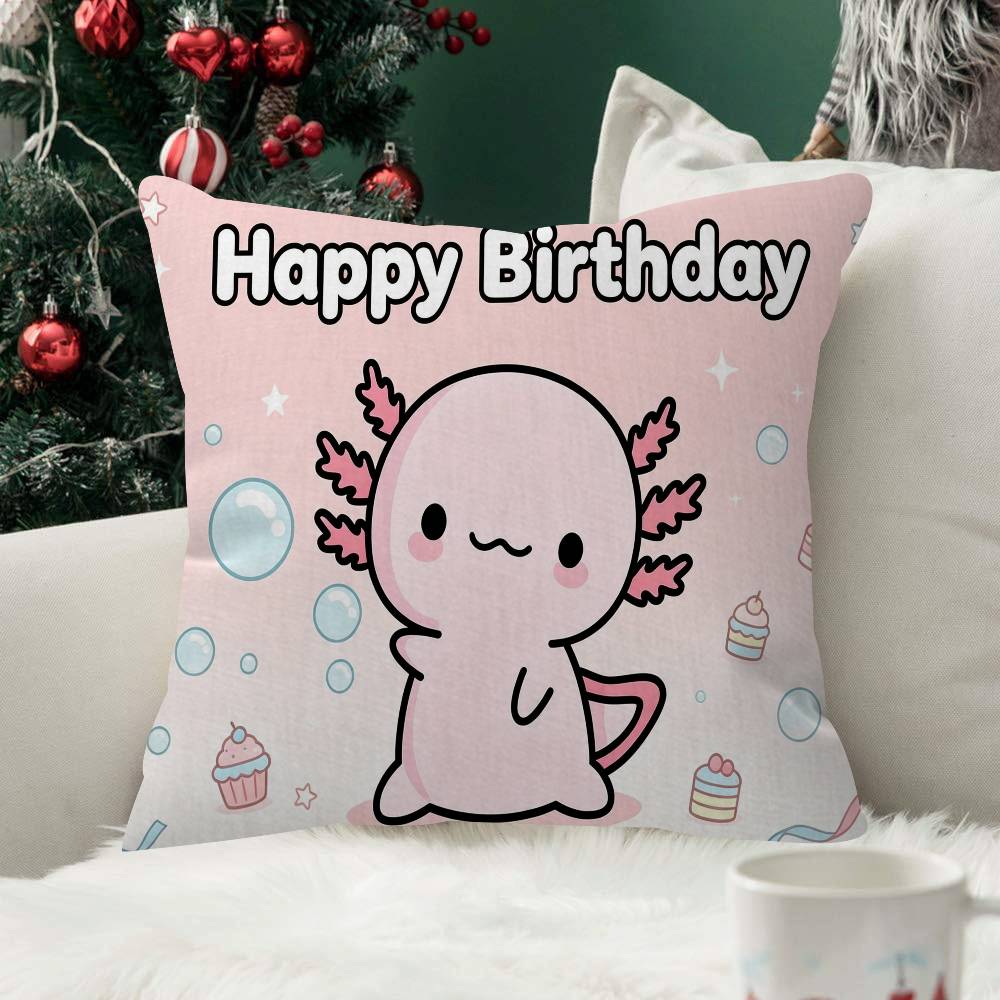 Cartoon Axolotl Child Birthday Pillow Soft Decor Throw Pillow Case xcm Couch Home Decor for Living Room Sofa Party Gift