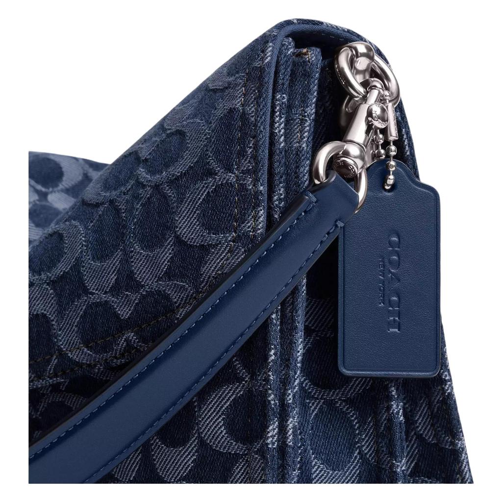 Coach Tabby 30 Silver Logo Removable Shoulder Strap Denim Tote Bag Large Women tote bag black CAN18-LHRHY