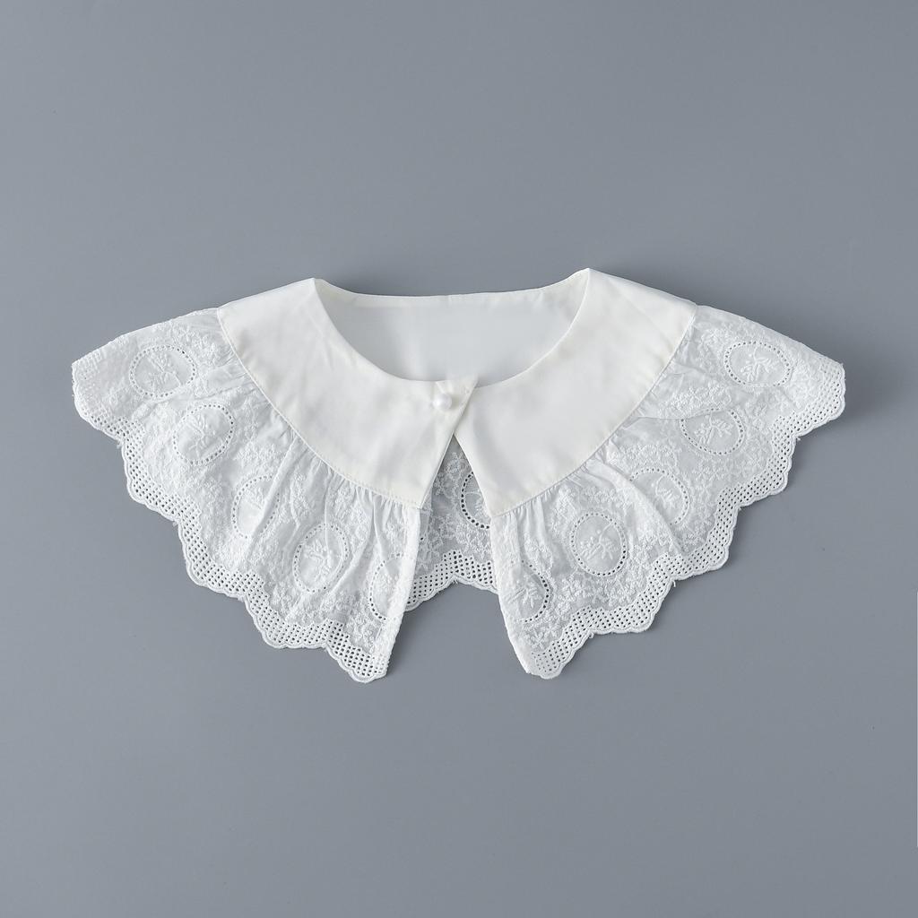 White Shoulder Wraps Shawl for Women's Shirt Fake Collar Blouse Detachable Collar Vintage Ladies False Blouse Collar Half Shirt