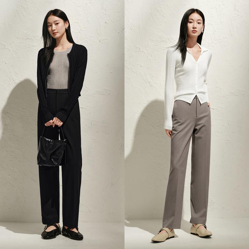 Jiuzi Anna Kou Light and Mature Style Workplace Commuting TR Tapered Pants