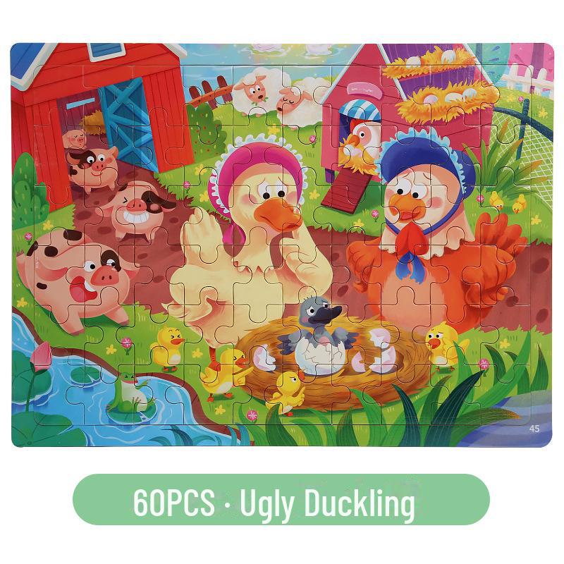 Temu 60-Piece Wooden Cartoon Puzzle for Early Childhood Education
