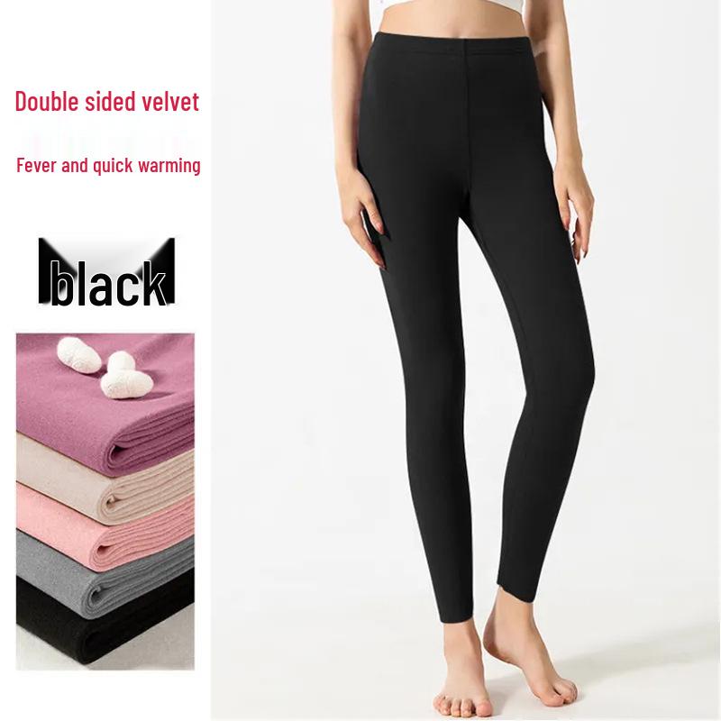 Double-Sided Fleece Base Layer Pants for Women - Seamless, Slimming, Warm, German Fleece, Spring/Autumn/Winter Wear.