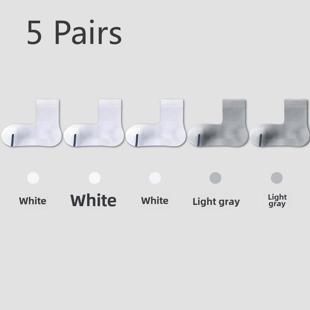 5 пар мужских летних антибактериальных носков без косточек длиной до середины икры в деловом стиле
