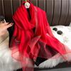 Large Women Hijab Shawls Solid Color Long Shawls Fashion Luxury Silk Scarf  Girl